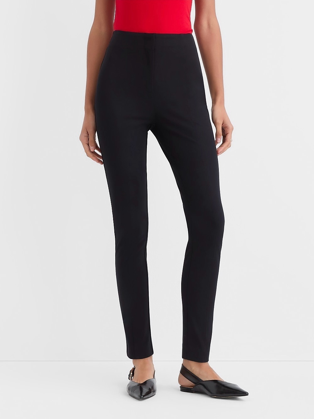 LOFT Black High Waisted Skinny Dress Pants Side Zip Size 10